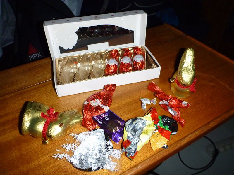 Nach einem leckeren Osteressen gibt es noch ein paar Ostereier an Bord.