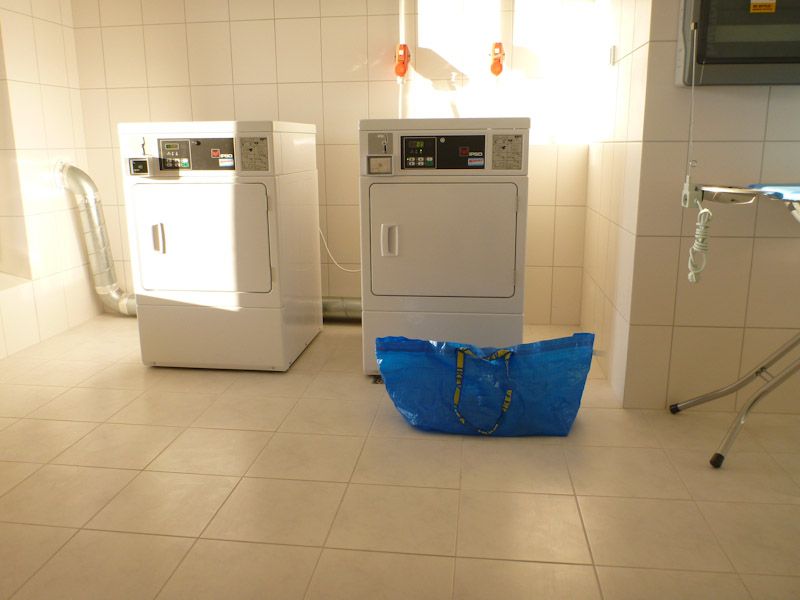 Wir sind die ersten, die hier waschen und trocknen...