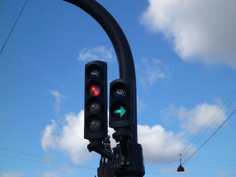 Kopenhagen ist die Stadt der Fahrräder - sogar Abbieger-Ampeln für Fahrräder gibt es.