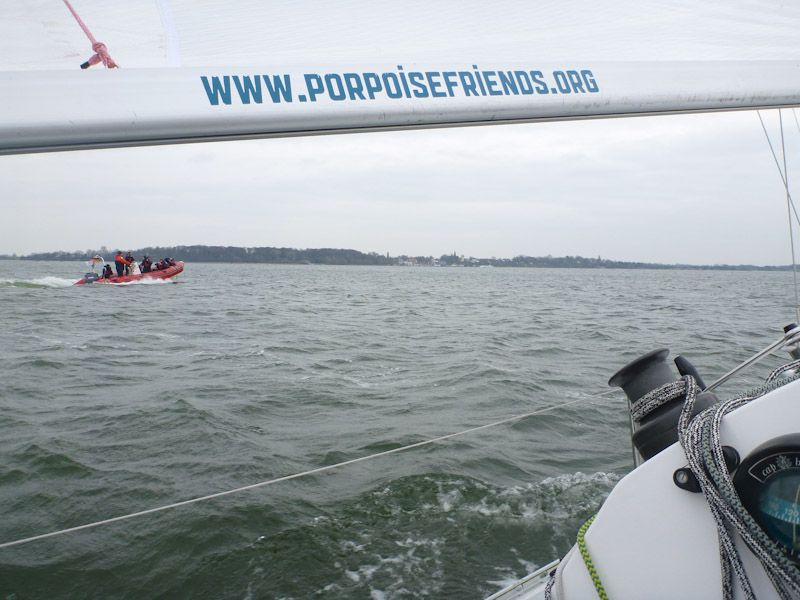 Die Journalisten kommen mit dem Motorboot vorbei....(Foto: Lena von Nordheim).
